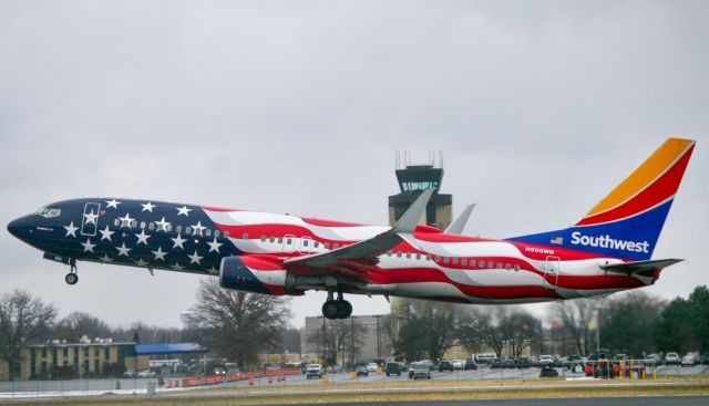 Boeing 737-800 (N500WR) - Freedom One bringing some color on a gloomy day 