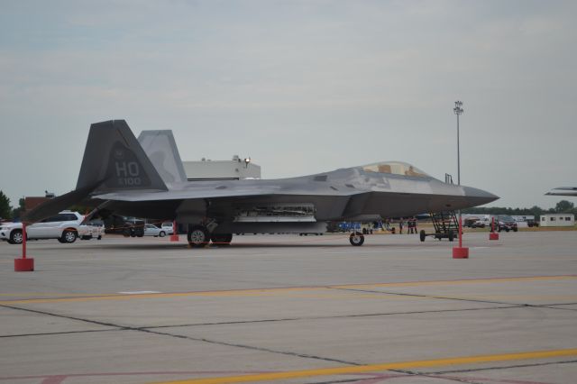 Lockheed F-22 Raptor (N05100) - US Air Force F-22 Raptor 05-100 sitting on tarmac at the Power on the Prairie Airshow - 2012 in Sioux Falls SD