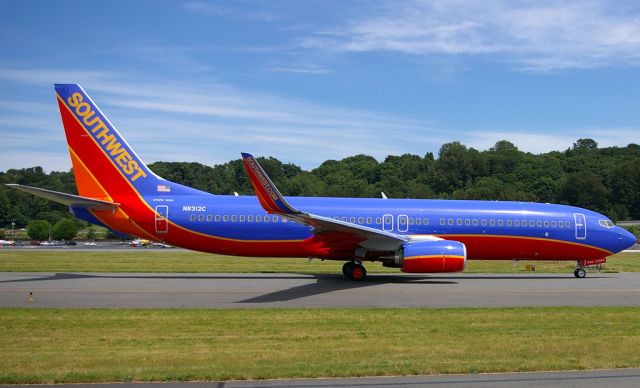 Boeing 737-700 (N8312C) - Southwest 737-800 at Seattle Boeing Field