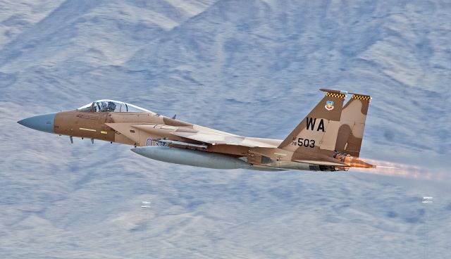 — — - 65 AGRS F-15C lifting off on a Red Flag mission.