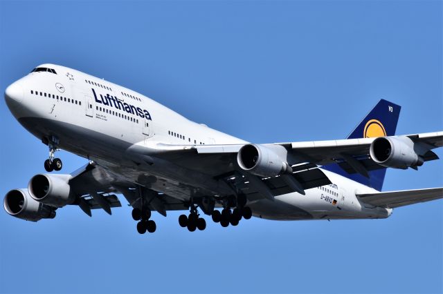 Boeing 747-400 (D-ABVO) - Lufthansa Boeing 747-430 arriving at YVR on Sept 3.