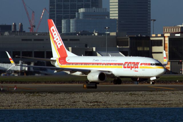 Boeing 737-800 (HP-1841CMP) - Copa B738 in Retro livery departing BOS on 11/5/22. 