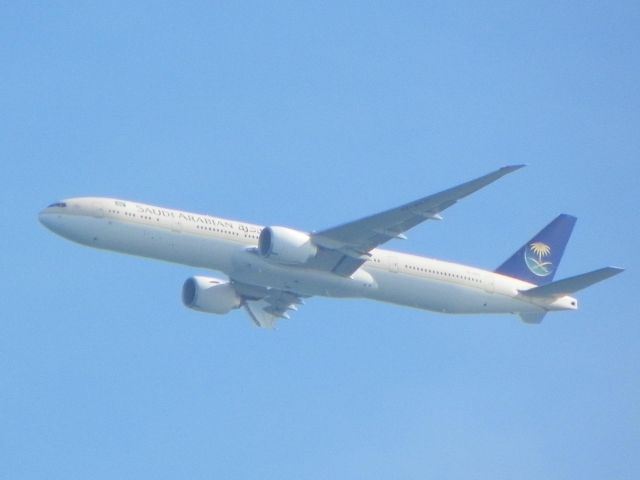— — - Shown here in the fall of 2014 a Saudi Arabian Boeing 777 after the 13 hour flight from King Khalid International Airport. Awaiting approval for JFK landing. This 8,735SM flight will finally touchdown.