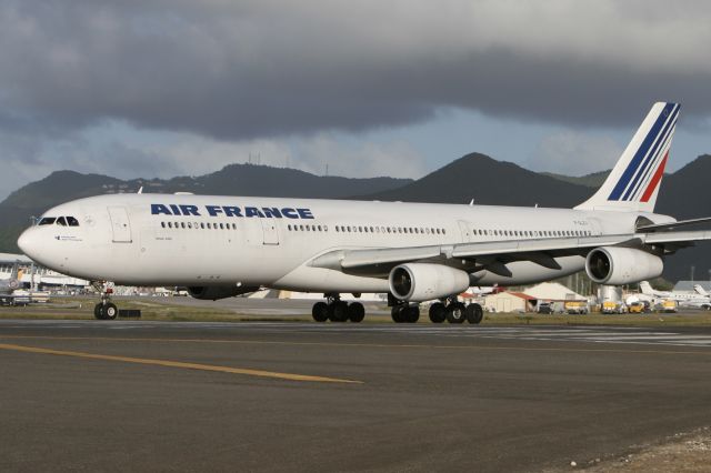 Airbus A340-300 (F-GLZJ) - January 13, 2009 - leaving St. Maarten