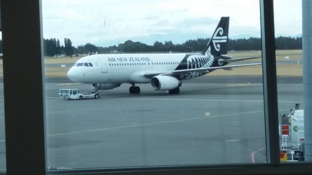 Airbus A320 (ZK-OXL) - At cafe in airport.