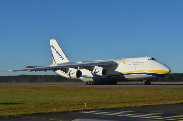 Antonov An-124 Ruslan (UR-82073) - Holding short of 36R at TWY B when this plane landed