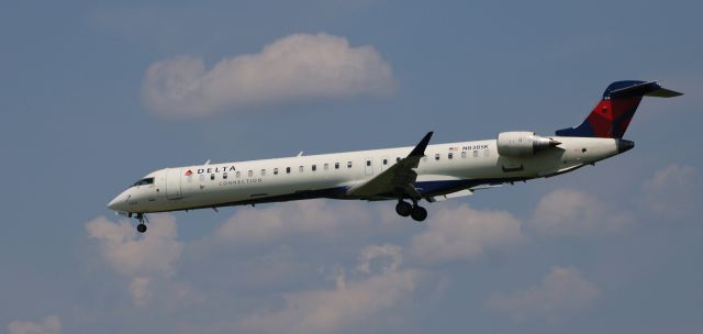 Canadair Regional Jet CRJ-900 (N838SK) - On final is this 2019 Delta Airlines Connection Canadair Regional Jet 900LR in the Summer of 2021.