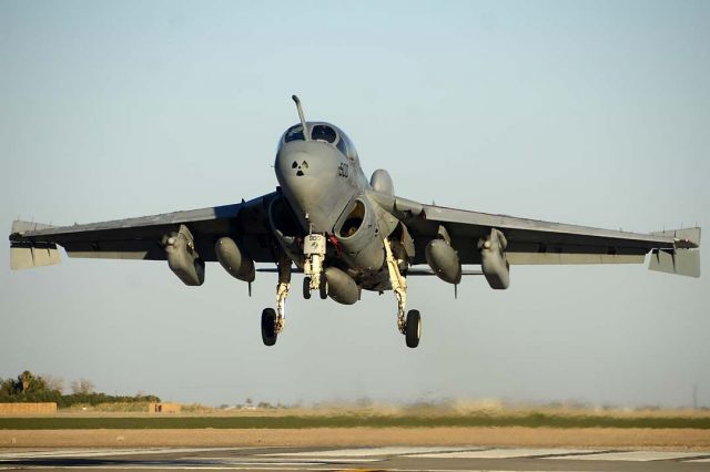 Grumman Prowler (16-4402) - Grumman EA-6B Prowler BuNo 164402 #900 of VAQ-129 Vikings landing at NAF el Centro.