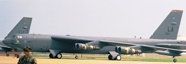 Boeing B-52 Stratofortress (60-0057) - Boeing B-52H, Ser. 60-0057, from Barksdale AFB, on ramp during the Barksdale annual airshow in May 2005. Note engine covers are removed.
