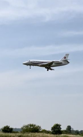 Dassault Falcon 2000 (N500MA) - Twin-jet Dassault Aviation Falcon 2000 owned by Michael Andretti / Andretti Autosport landing at KMQJ in Greenfield, Indiana on 18, June, 2023.