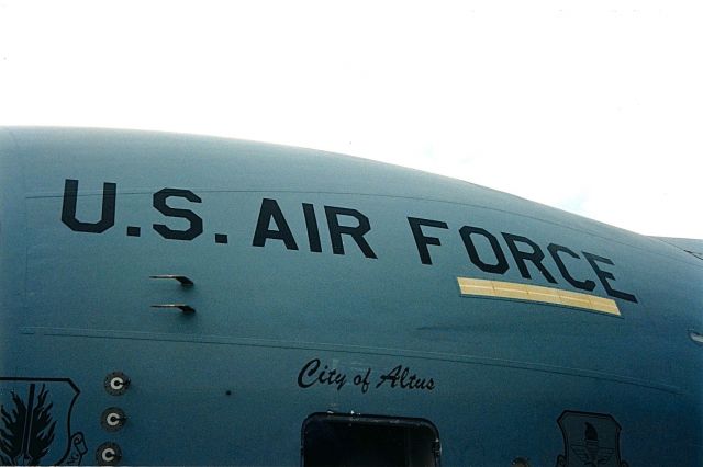 Boeing Globemaster III (88-0265) - City Of Altus markings above the door on a USAF C-17 at an Air Power Air Show