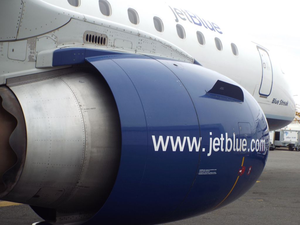 Embraer ERJ-190 (N265JB) - "Blue Steak" parked at North Cargo