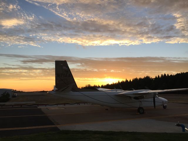 Rockwell Turbo Commander 690 (N71AA) - Taken at Grass Valley Air Attack Base. Nevada County airport, KGOO