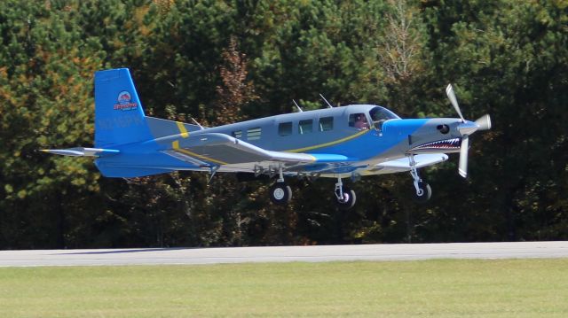 PACIFIC AEROSPACE 750XL (N216PK) - Skydive Windy Citys Pacific Aerospace P-750XL arriving Runway 20 at Folsom Field, Cullman Regional Airport, AL, during the Elks Lodge 1609 sponsored Cullman Veterans Day Celebration - November 4, 2017.