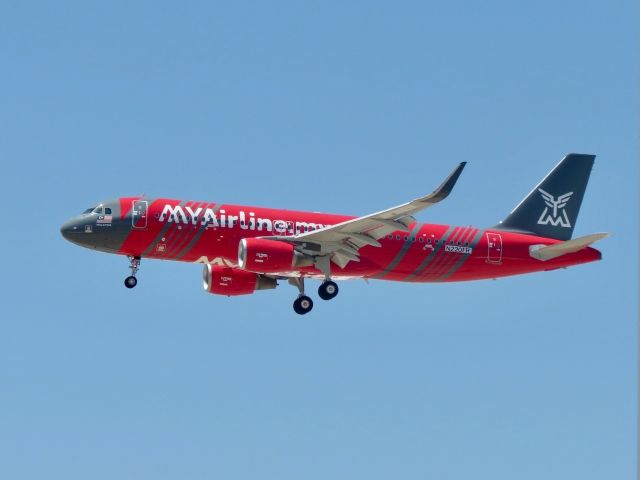 Airbus A320 (N220FR) - OMD190 returning from a test flight