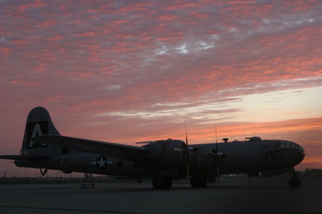 Boeing B-29 Superfortress (NX529B) - Sunrise at Outagamie County Airport Appleton, WI during EAA