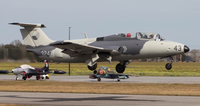 Aero L-29 Delfin (N39DE) - An Aero Vodochdoy L-29 Delfin arriving at H. L. Sonny Callahan Airport, Fairhope, AL, during the Classic Jet Aircraft Association's 2021 JetBlast - March 5, 2021.