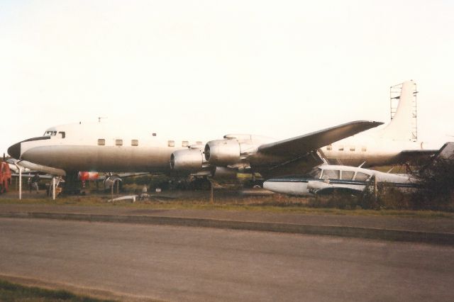 Douglas DC-7 (G-AOIE) - Seen here in Apr-90 on display at the Southeast Aviation Enthusiasts Museum. Registration cancelled 1-May-81.