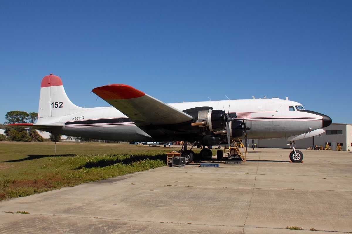 Douglas C-54 Skymaster (N9015Q) - New Smyrna Beach Airport, 10/02/16