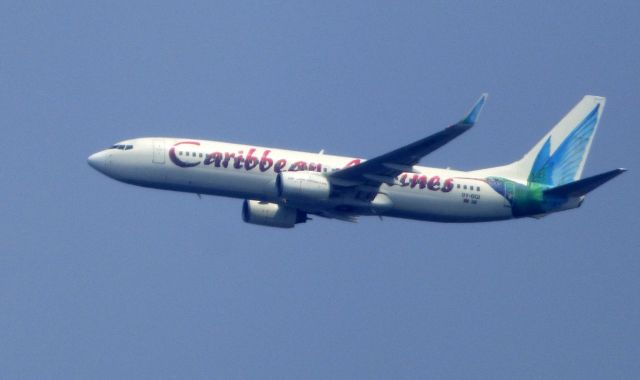 Boeing 737-800 (9Y-BGI) - Shown here is a Caribbean Air Boeing 737-800 a few minutes until landing in the Summer of 2018.