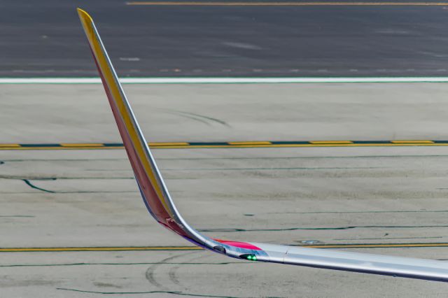 Boeing 737-700 (N7842A) - Close up of this Southwest 737 winglet brings lots of details to ones eye