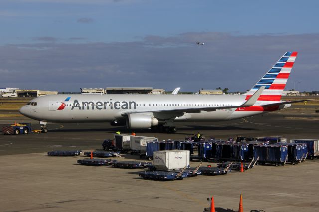 BOEING 767-300 (N372AA) - American pushback to Dallas.