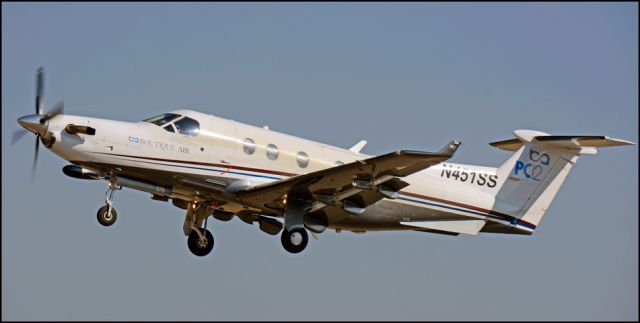 Pilatus PC-12 (N451SS) - Departing the Merced Regional Airport