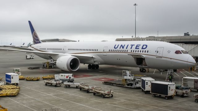 BOEING 787-10 Dreamliner (N14001) - United's first 787-10 chilling at the gate