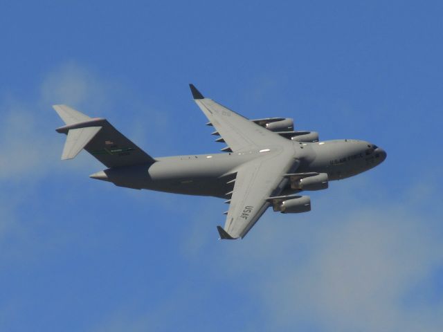 Boeing Globemaster III (N9209) - USAF C-17 Globemaster III from Hawaii's Hickam Air Force Base cruising over Christchurch CBD (New Zealand) in a symbolic salute to mark the opening of the 2012 to 2013 Antarctic season. These USAF Air Mobility Command aircraft fly approximately 100 support missions to Scott Base from Christchurch International Airport during the Antarctic Summer (late Sept- early March) as a part of Operation Deep Freeze. The Globemaster will start taking Scott Base and McMurdo Station staff to Antarctica on Monday 1st October on the first of about 100 trips from Christchurch to the Ice in the next four months.