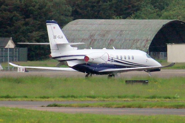 Cessna Citation Latitude (OE-GJA) - Premium Jet Citation Latitude parked on the ramp on 16-May-24 after arriving from EDDF the previous day as PJV680.