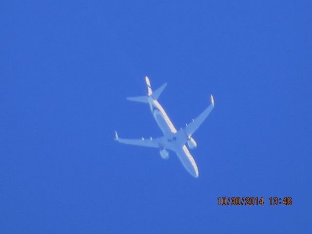 Boeing 737-800 (N535AS) - Alaska Airlines flight 774 from SEA to TPA over Southeastern Kansas at 35,000 feet.