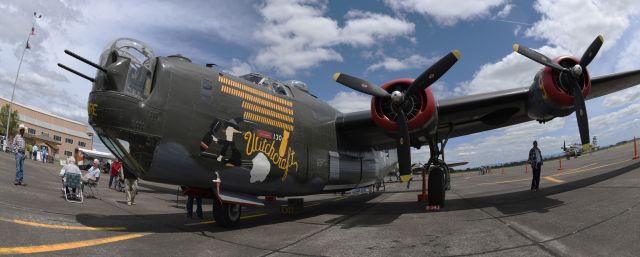 — — - B-24 Liberator. Flag Day Fly-In, Collings Foundation Wings of Freedom Tour.