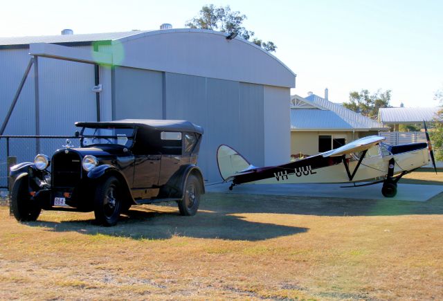 De Havilland Leopard Moth (VH-UUL) - First registered in Australia in 1935 this DH85 has held the registration ever since. Seen at Boonah Queensland with a vintage car that makes a nice period setting photo