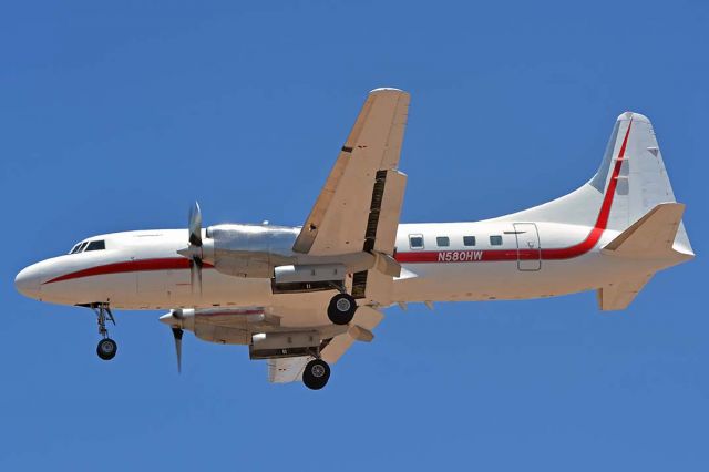 CONVAIR CV-580 (N580HW) - Honeywell Convair 580 N580HW at Phoenix Sky Harbor om May 22, 2018.