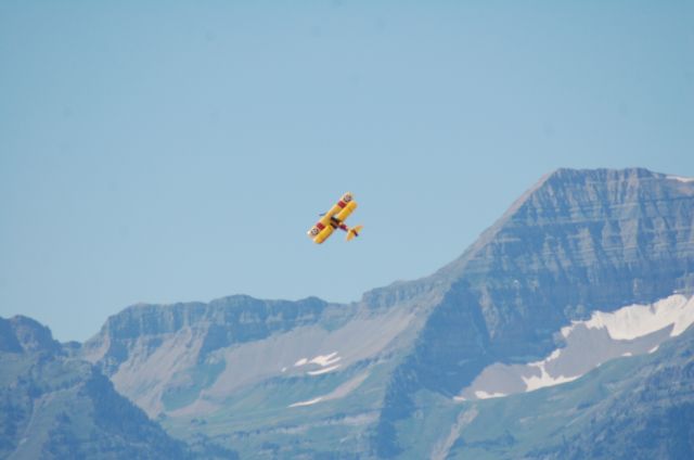 Boeing PT-17 Kaydet (N1387V) - CAF Utah Stearman over Mt. Timpanogos Utah.