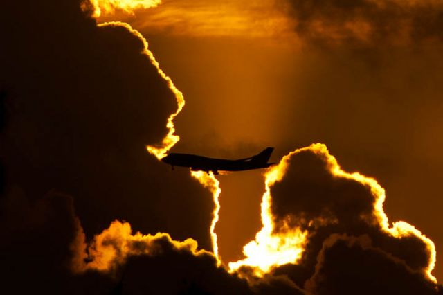 Boeing 747-400 (G-VFAB) - 12/9/12:  Virgin flight #5 on short final approach to runway 12 in the late afternoon at MIA on a flight from LHR.  Photo taken from my balcony in Miami Lakes.