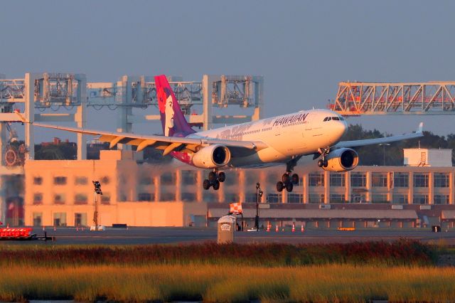 Airbus A330-300 (N383HA) - 'Hawaiian 90' arriving from Honolulu at sunrise