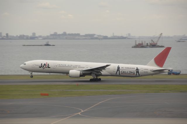 BOEING 777-300 (BON8941) - Departure at Haneda Intl Airport 34R on 2009/10/10 JAL x Kobukuro Calling  Japanese Musician Title