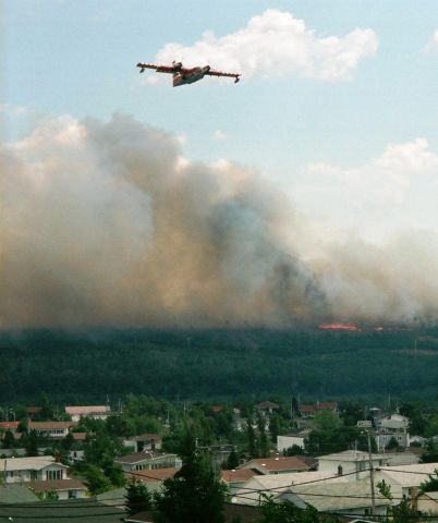 Canadair CL-415 SuperScooper — - Water bomber at Grand Falls Newfoundland, Canada 2001.