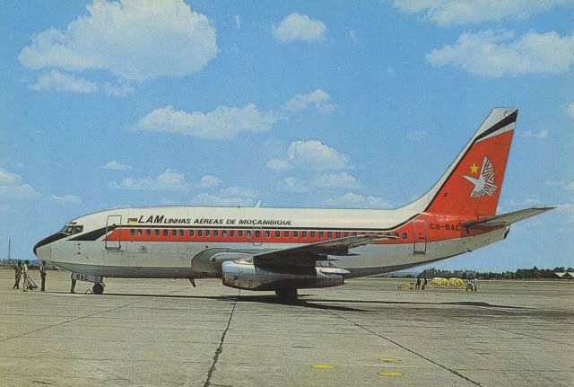 Boeing 737-200 (C9-BAC) - scanned from postcardbr /LAM