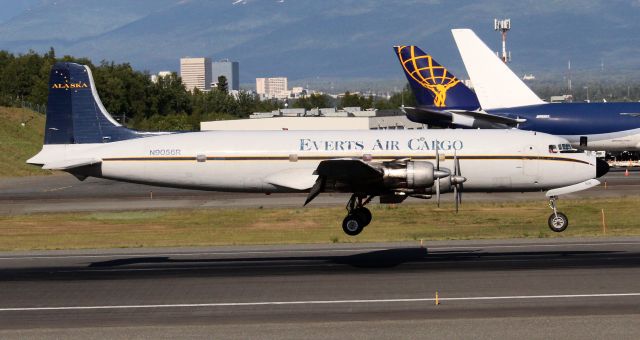 Douglas DC-6 (N9056R) - An Everts Air Cargo 1958 model Douglas DC-6A Liftmaster arriving at Ted L. Stevens International Airport, Anchorage, Alaska - June 11, 2022.