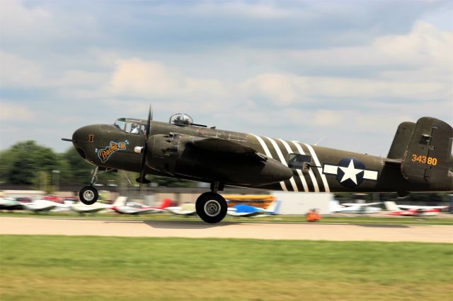 North American TB-25 Mitchell (N34380) - Rotation on Runway 27 Oshkosh.............