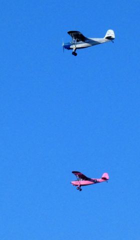 N4008A — - In the pattern at the Great Pumpkin Fly-In is a 1947 Aeronca 7BCM Champion on the bottom and N1885E a 1956 Aeronca 7AC Champion on top from the Autumn of 2022.
