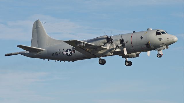 Lockheed P-3 Orion (16-1126) - USN P-3C with VP-8 from NAS Jacksonville, FL making touch/go landings on Rwy 16R on 1/13/15. (Code 126 / Ser#161126 / CN 5707).