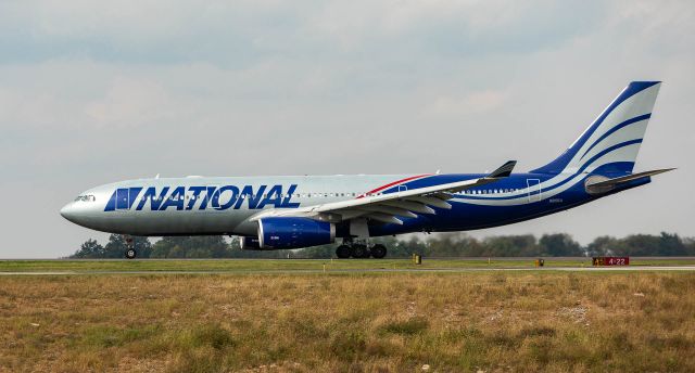 Airbus A330-200 (N819CA) - National 352 military charter leaving KLEX Lexington's Bluegrass Airport. We don't see many widebodies here, so this is a treat.