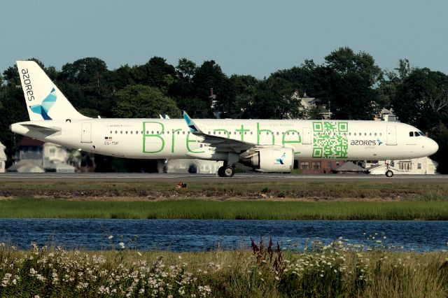 Airbus A321 (CS-TSF) - 'Air Azores 3225' arriving from Ponta Delgada on a hazy afternoon.