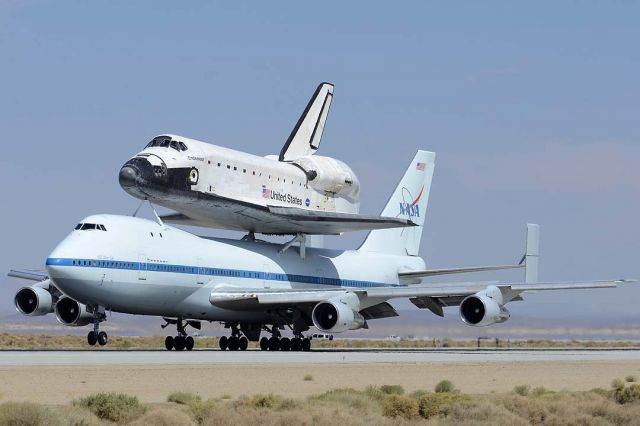 BOEING 747-100 (N905NA) - Boeing 747 Shuttle Carrier Aircraft N905NA landed at Edwards Air Force Base with Space Shuttle Endeavour on its journey to Los Angeles on September 20, 2012.