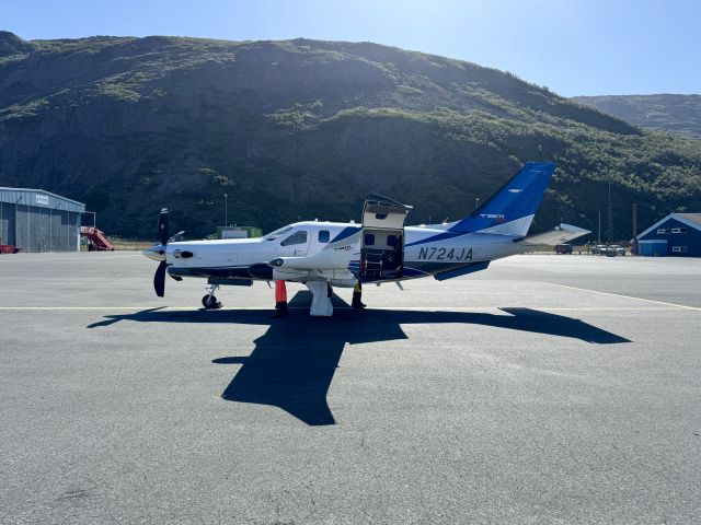 Daher-Socata TBM-900 (N724JA) - A North Atlantic crossing westbound to the USA, starting at the factory in France. Fuel stop at Narsarsuaq. 02-AUG-2024.