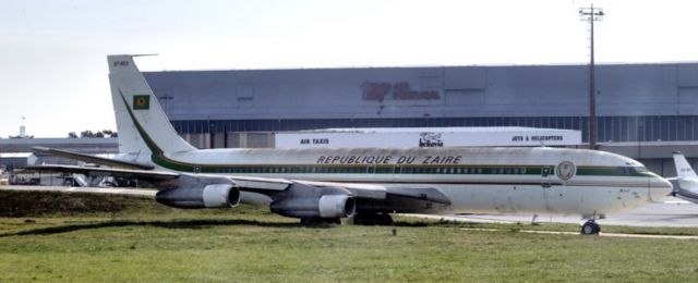 Boeing 707-300 (9T-NSS) - This luxurious private plane was seized by Portuguese authorities, during the coup that ousted corrupt dictactor of Zaire Mobutu. Some people that got inside, said the water taps and other metalic objects were of pure gold. It was stationed for some years at Lisbon Airport, now I really dont know its fate...;Dismantled in 2005...;707-382B Year built: 1968 Before, belonged to TAP as CS-TBD Name: Lourenço Marques;Delivery Date: 1968-10-14; What a fate: From Lisbon, to die in Lisbon...