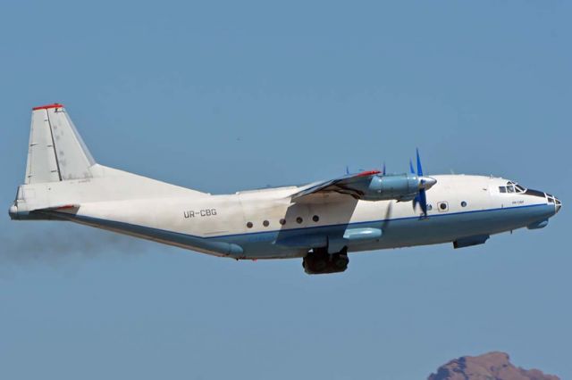 Antonov An-12 (UR-CBG) - Antonov An-12BP UR-CBG departed from Sky Harbor for St. Johns, Canada at 11:42 on September 12, 2018.